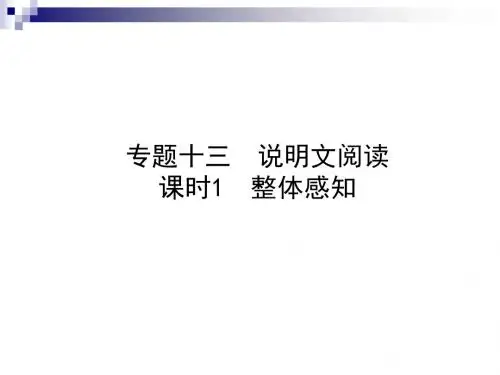 中考语文总复习专题十三说明文阅读(课时1整体感知)课件
