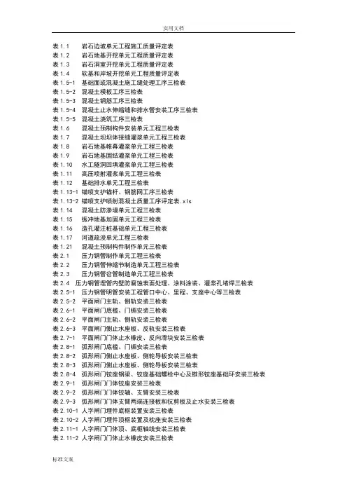 水利水电三检表新颖(全)