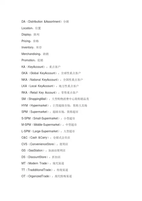 零售运营英语