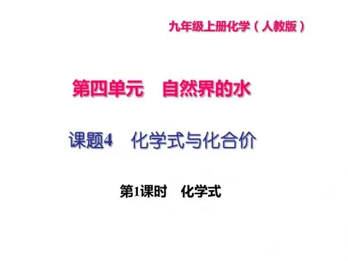 课题4 化学式与化合价 第1课时 化学式