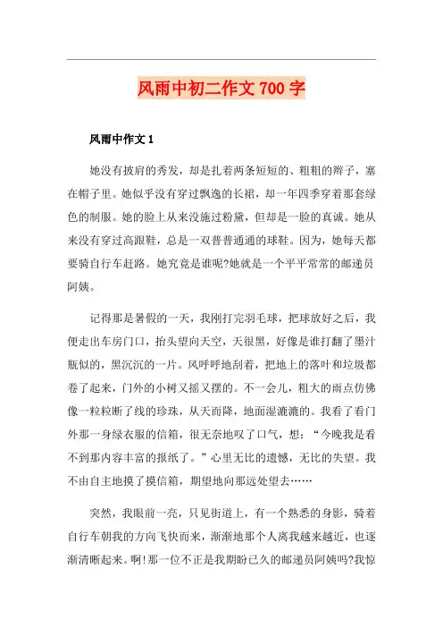 风雨中初二作文700字