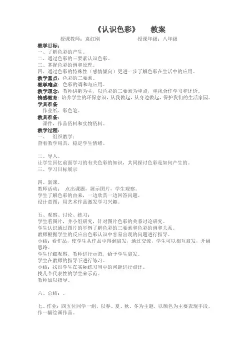 认识色彩 教案