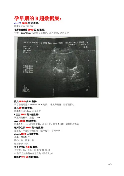 孕早期的B超数据集