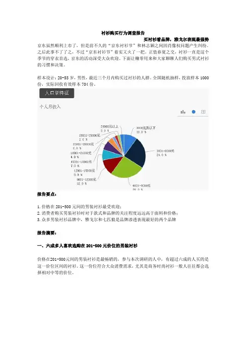 衬衫购买行为调查报告