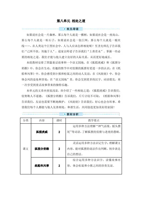 二年级上册语文教案-21 狐假虎威人教(部编版)
