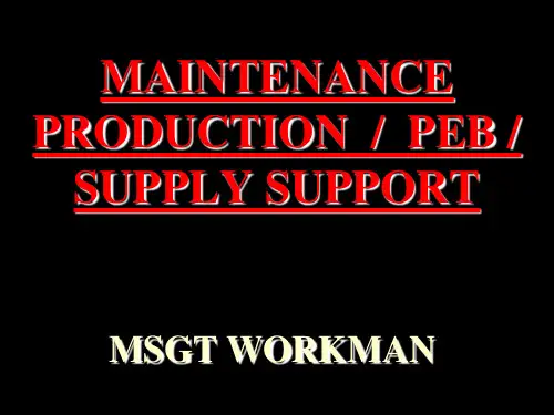 MAINT PRODUCTION  预防性维修
