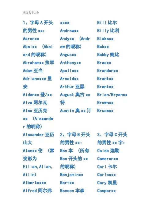 英文名字大全