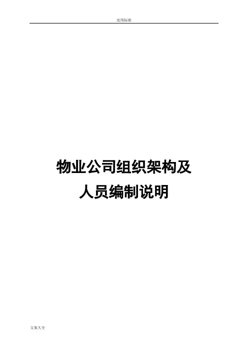 物业公司管理系统架构及人员编制岗位说明书