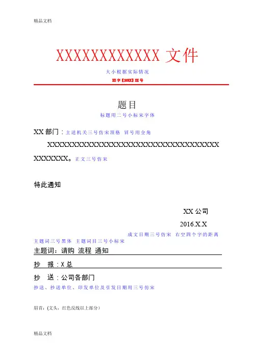 最新红头文件模板及制作方法与格式规范资料