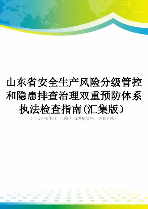 山东省安全生产风险分级管控和隐患排查治理双重预防体系执法检查指南(汇集版)