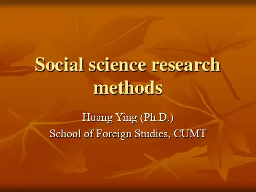 Social sciences research methods