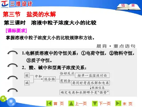 溶液中粒子浓度大小的比较