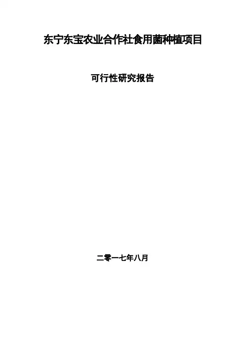 东宝食用菌项目可行性研究报告