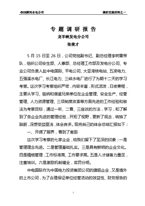 专题调研报告