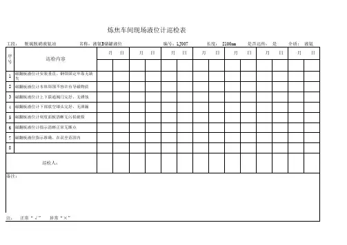 液位计巡检表(维修、仪表)