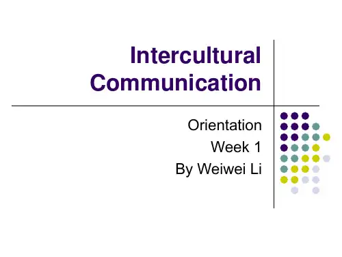 Topic 1 Culture, Communication and Intercultural Communication