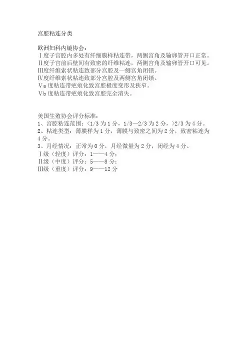 宫腔粘连分类
