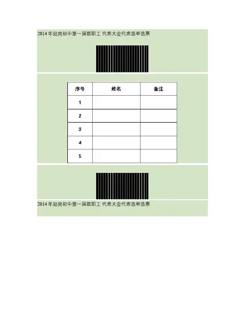 教职工代表大会代表选择选票(精)