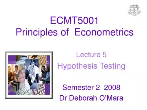 ECMT 5001 Year 2008 Semester 2_ECMT 5001 Lecture 5