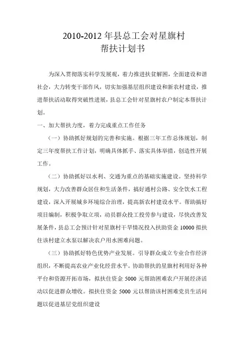 帮扶计划书