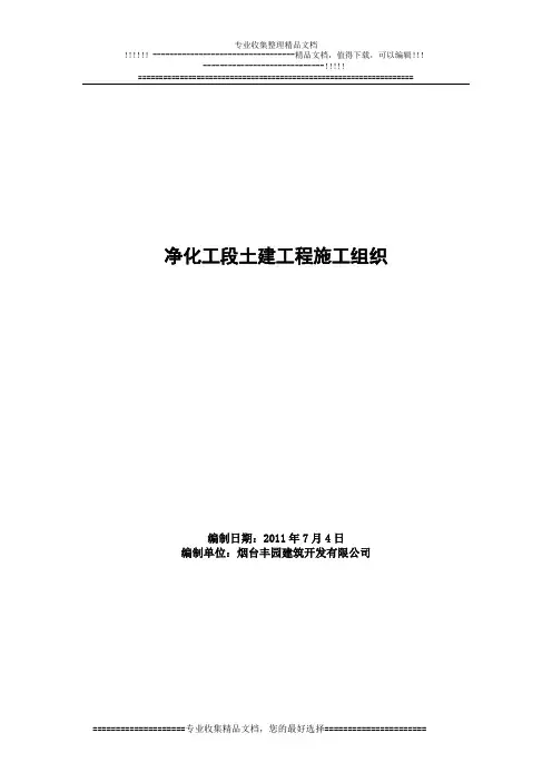 净化工段土建工程施工组织