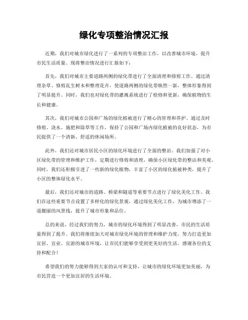 绿化专项整治情况汇报