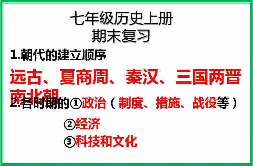 人教部编版七年级历史上册复习课件(共35张PPT)