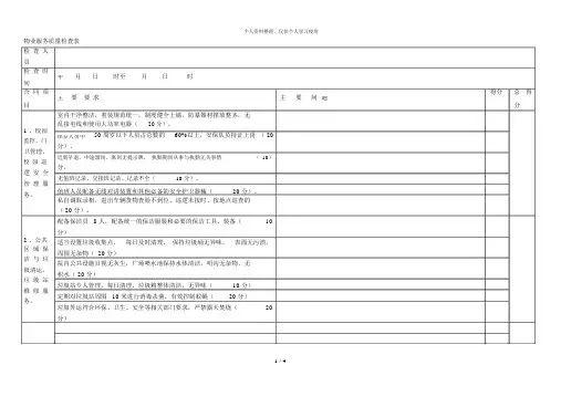 物业服务质量检查表