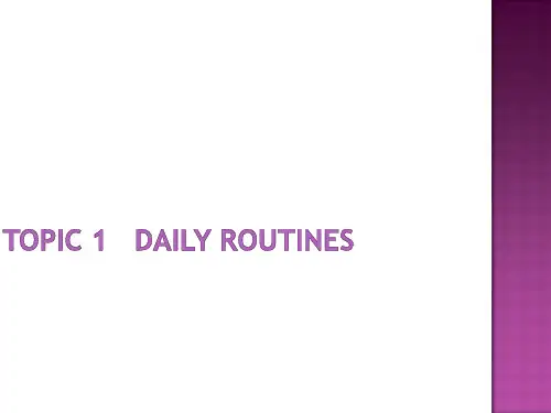 2015年高考英语 话题式精析完型填空解题技巧和解题方法 Topic1 Daily Routines课件