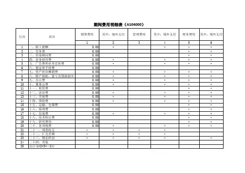 期间费用明细表