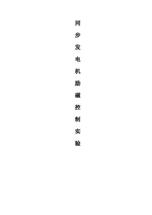 同步发电机励磁实验