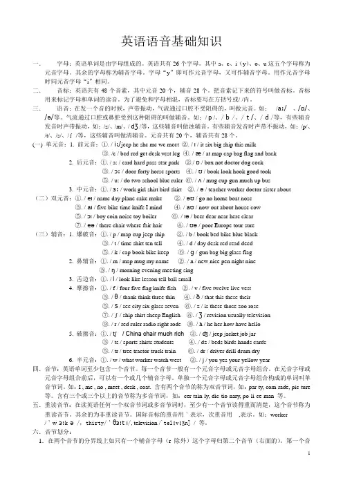 英语语音基础知识