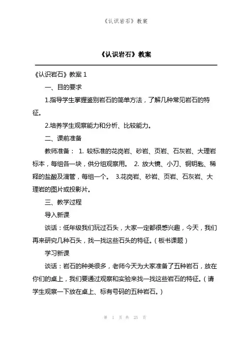 《认识岩石》教案