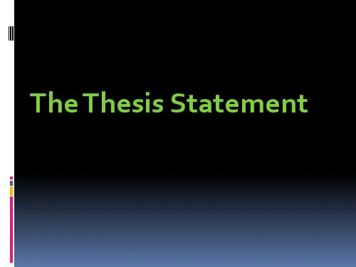 thesis statement 主题句复习过程