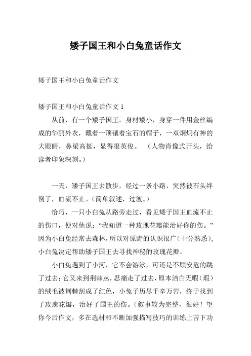 矮子国王和小白兔童话作文