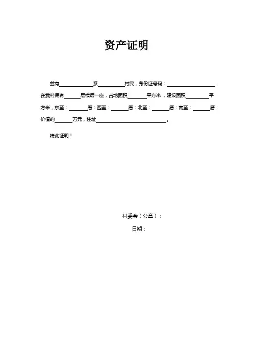 资产证明