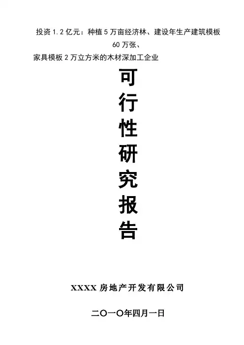 木材加工企业可行性报告