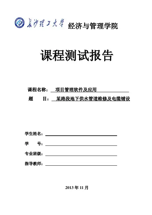 《项目管理软件及应用》课程报