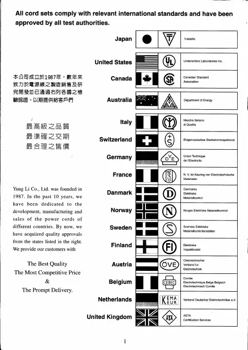 各国插头及安规标示