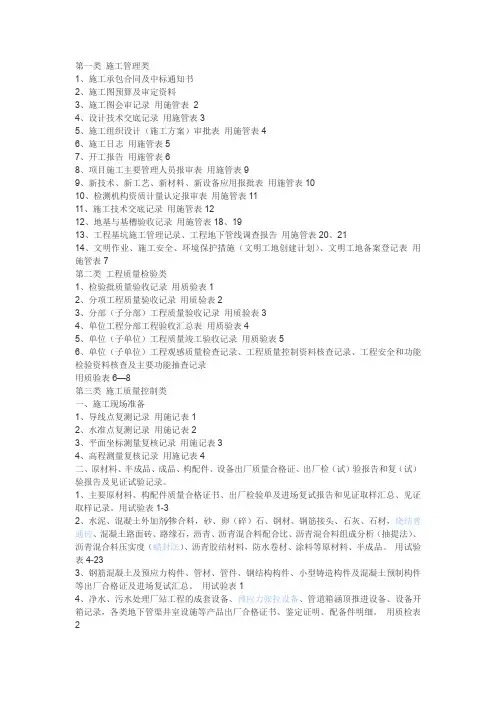 市政道路工程施工资料 2