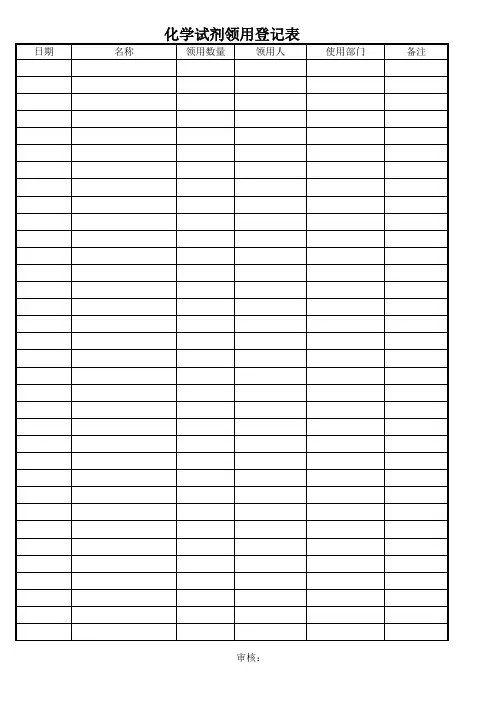 化学试剂领用登记表