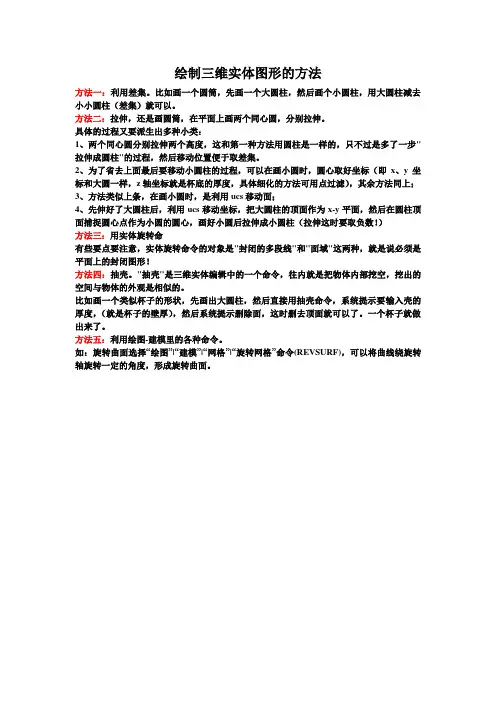 绘制三维实体图形的方法总结