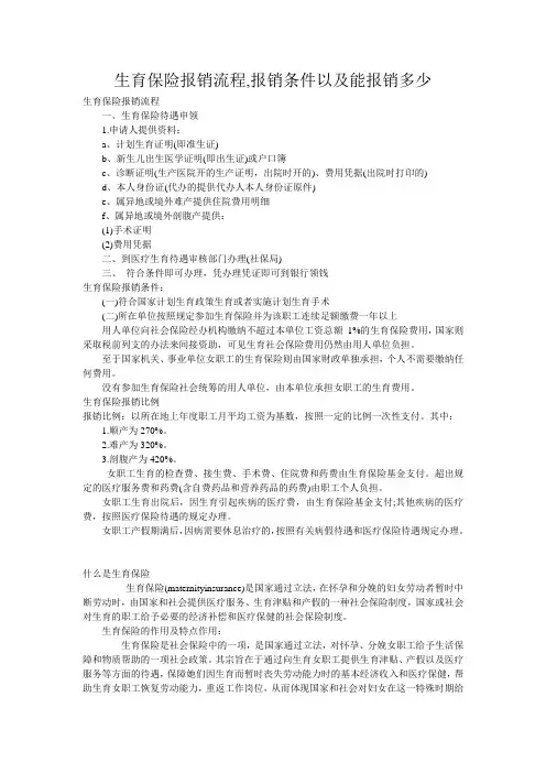 生育保险报销流程报销条件以及能报销多少