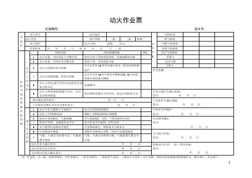 动火作业票