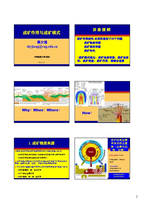 成矿作用与成矿模式 讲课稿