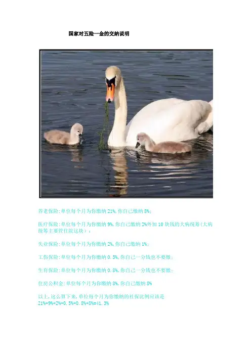国家对五险一金的交纳说明