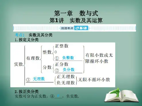【精选】2019年中考数学一轮复习第一章数与式第1讲实数及其运算课件