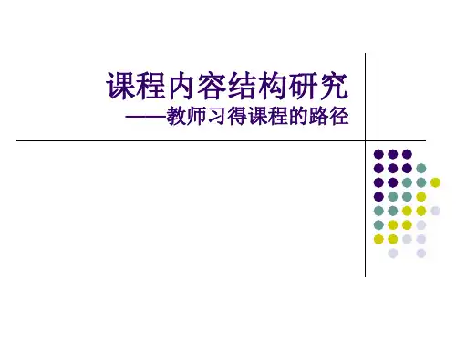 学科课程内容结构研究