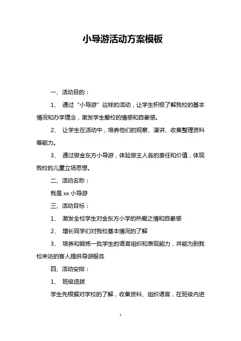 小导游活动方案模板