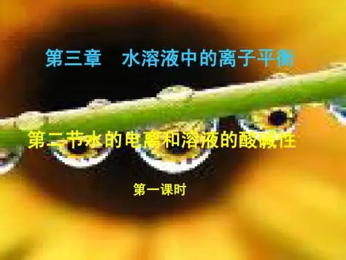 选修4 第三章第二节 水的电离和溶液的酸碱性